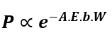 probability (P) of a particle crossing the barrier
