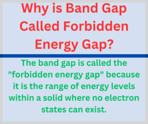 Why is Band Gap Called Forbidden Energy Gap?