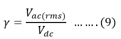  Calculating Ripple Factor equation-9