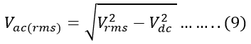  Expression for RMS of the AC Component equation-9