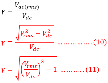 ripple factor formula derivation 