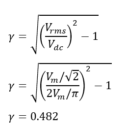 ripple factor of full wave rectifier