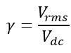  How is the ripple factor calculated?