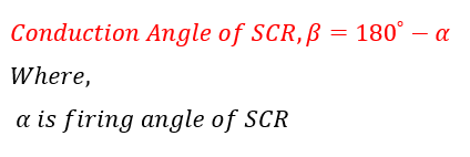 formula for conduction angle of scr