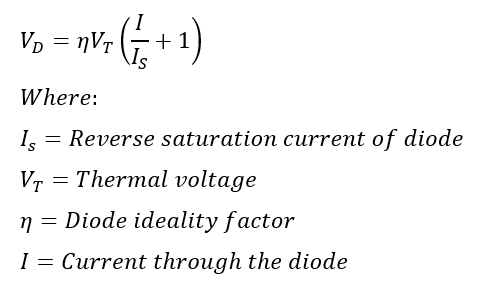 formula-Voltage across the Diode VD