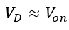 forward-biased diode where I≫IS​, the voltage drop across diode VD  diode equation can be approximated as: