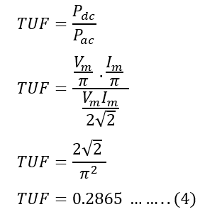 tuf of half wave rectifier derivation equation(4)