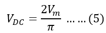 DC voltage for a full-wave rectifier eq-5