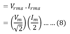 apparent power of center tapped transformer - equation 8