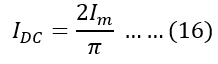 DC current  of bridge rectifier equation 16