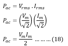 Apparent Power of the Transformer (Pac​) used in bridge rectifier equation 18