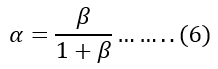 relation between alpha (α) and beta (β)