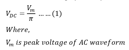 DC Power Output  of half wave rectifier