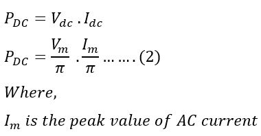 eq-1 dc power of half wave rectifier