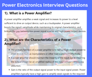 power electronics interview questions