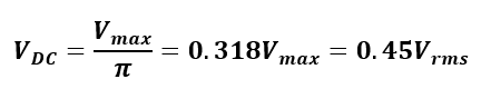 dc voltage of half wave rectifier( 1N4001 used as a rectifier)