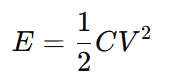 formula-Energy Stored in Capacitor