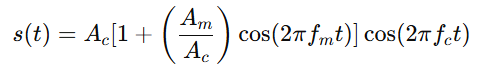 calculating modulation index with AM wave equaation