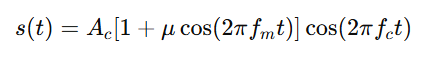 AM wave equation in terms of modulation index