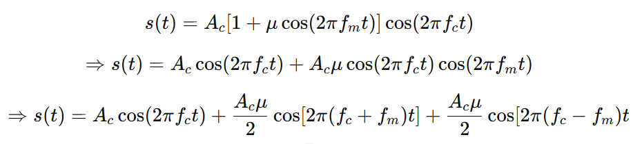 equation for determining bandwidth of amplitude modulation wave