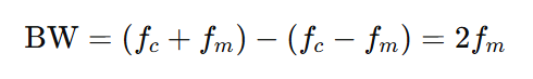 bandwidth formula of amplitude modulation wave