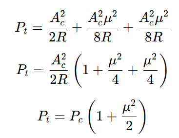equation for total power of amplitude modulated wave