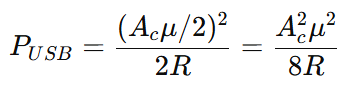 formula Upper Sideband Power