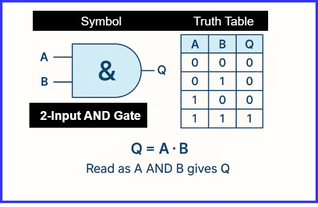 Boolean Algebra Truth Tables For A 2-input AND Gate