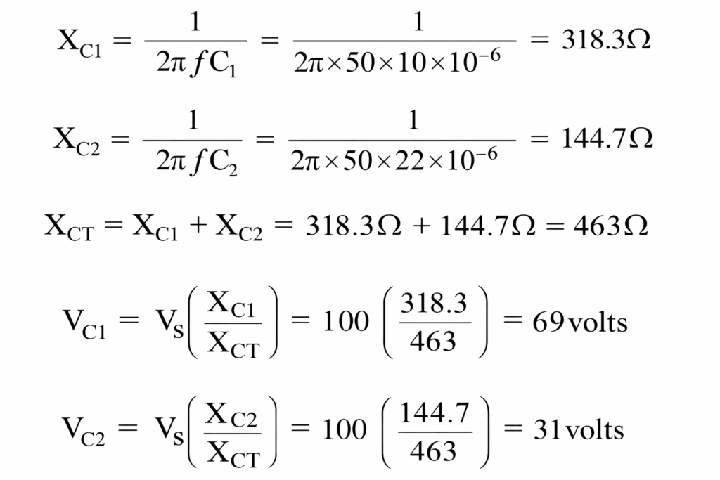 capcitive voltage divider solved example 4