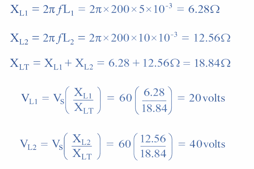 example solution of inductive voltage divider