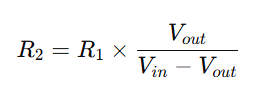 formula for finding resistance value to get desired output voltage