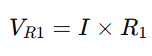 voltage across R1 taking current  I
