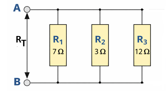 Resistors in Parallel Example No1 circuit diagram