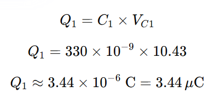charge on c1 in capcators series circuit