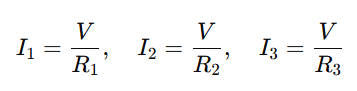 current in each branch of parallel circuit