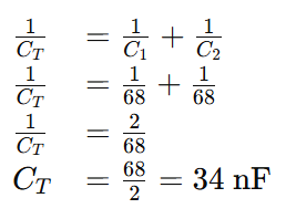 equivalent capacitance of two equal capacitance capacitors example 2
