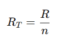 formula for  Equal Resistors in Parallel