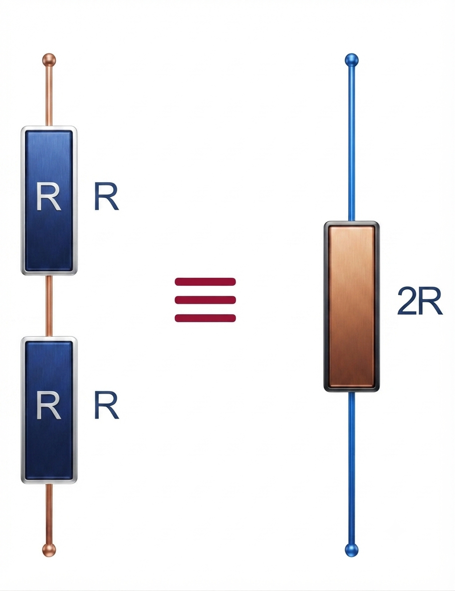 Two Resistors with eaula valve resistaance in Series