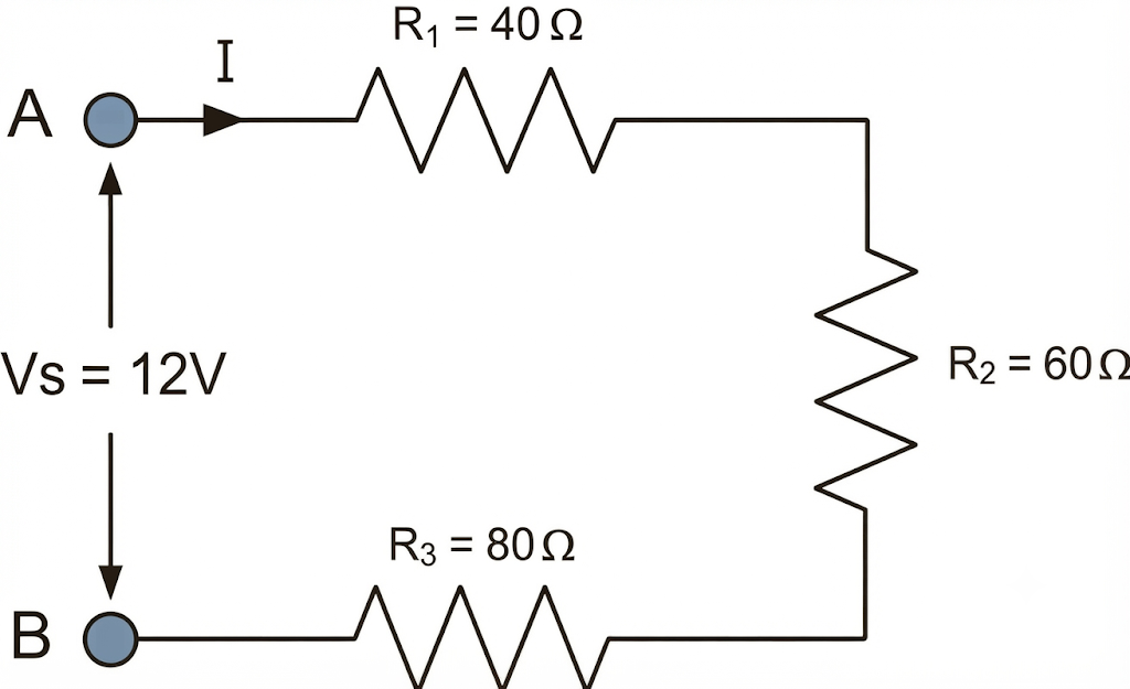 Resistors in Series Example No1