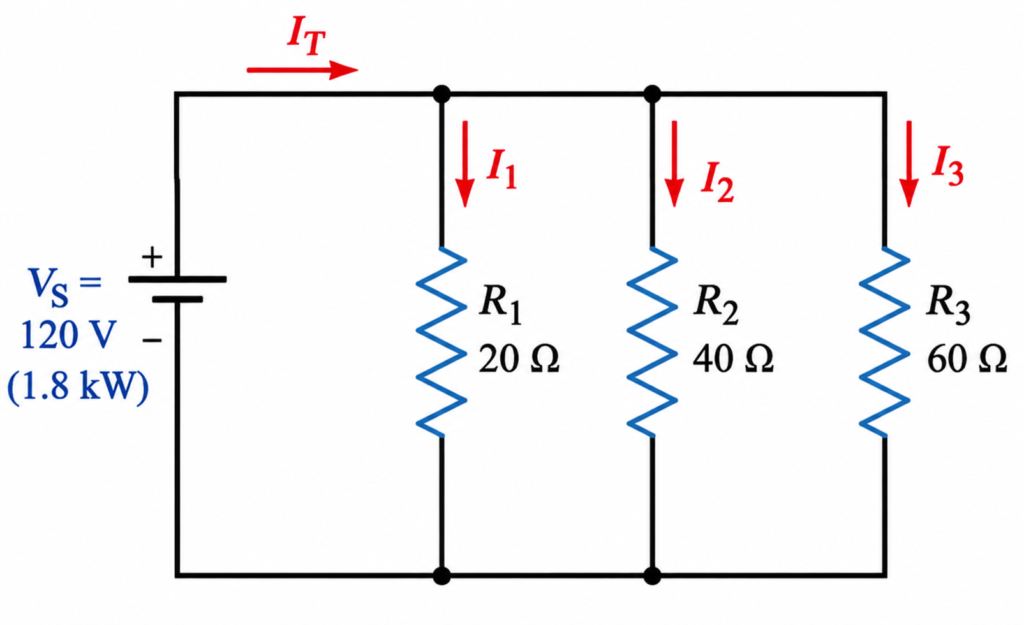 Current Divider Worked Example No2