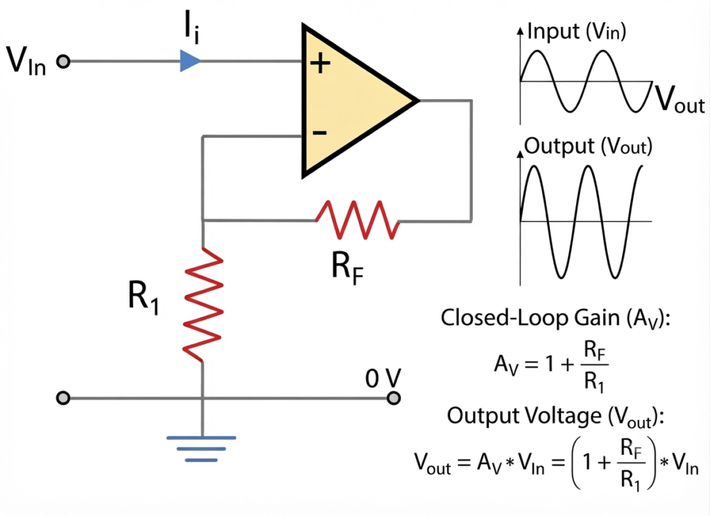 Non-Inverting Amplifier circuit diagram