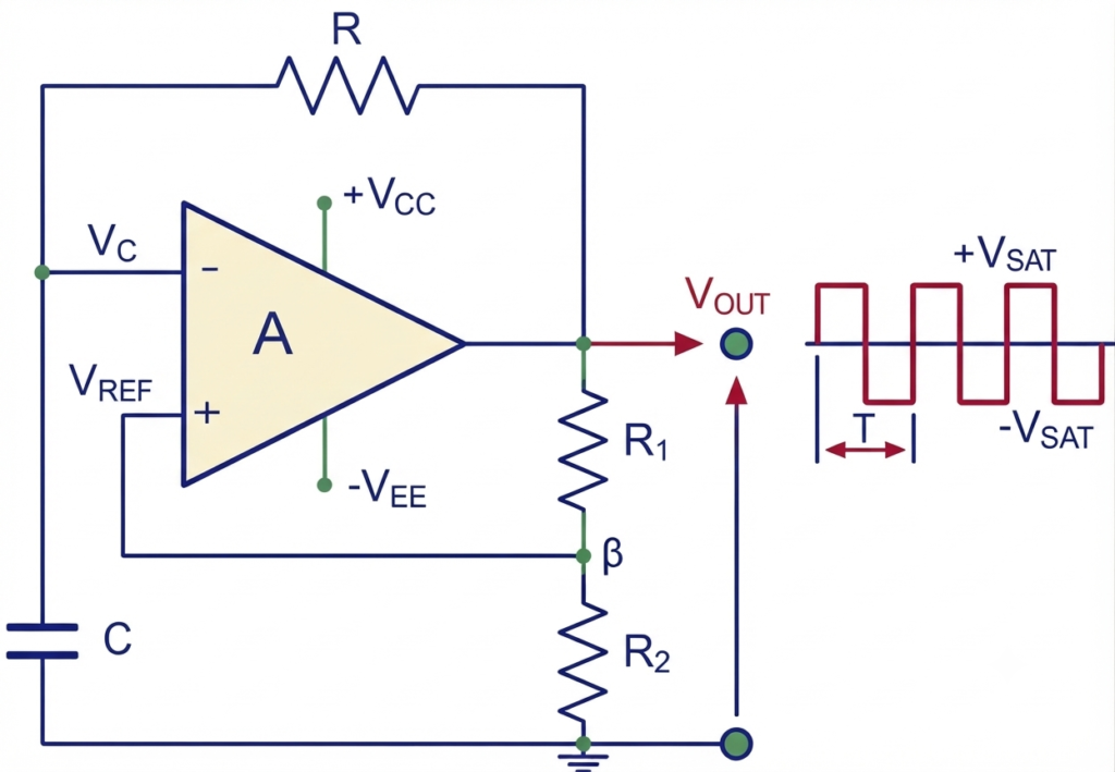 Op-amp Multivibrator Circuit