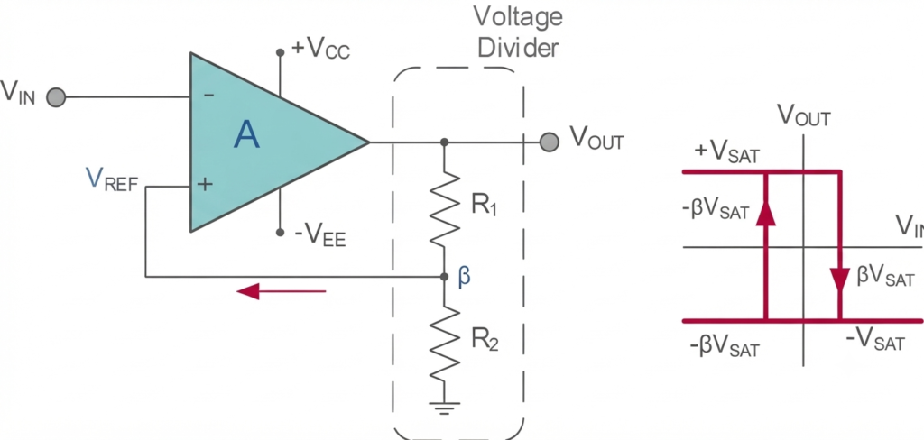  Op-amp Schmitt Comparator circuit