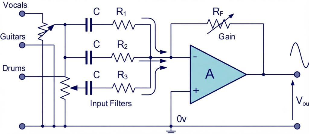 Simple Audio Mixer Circuit
