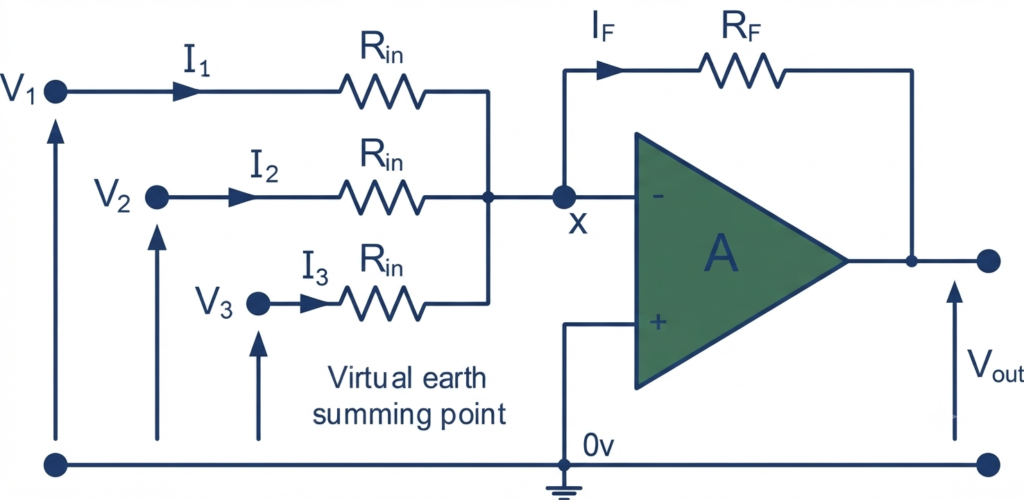 Figure-1:Summing Amplifier Circuit using op-amp