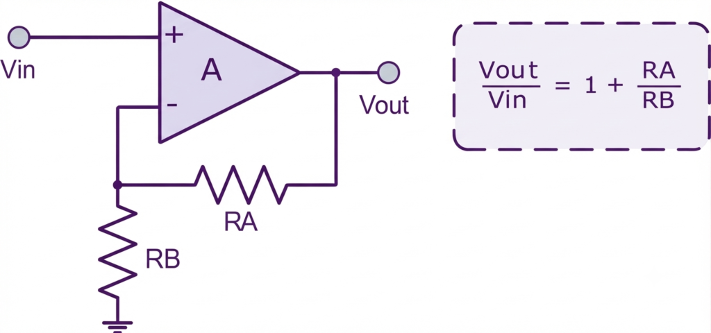 The Basic Op-amp Building Blocks Non-inverting Amplifier