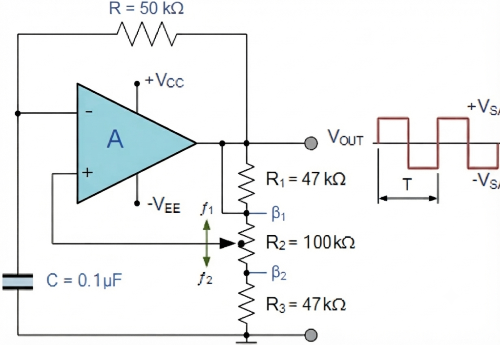 Variable Op-amp Multivibrator