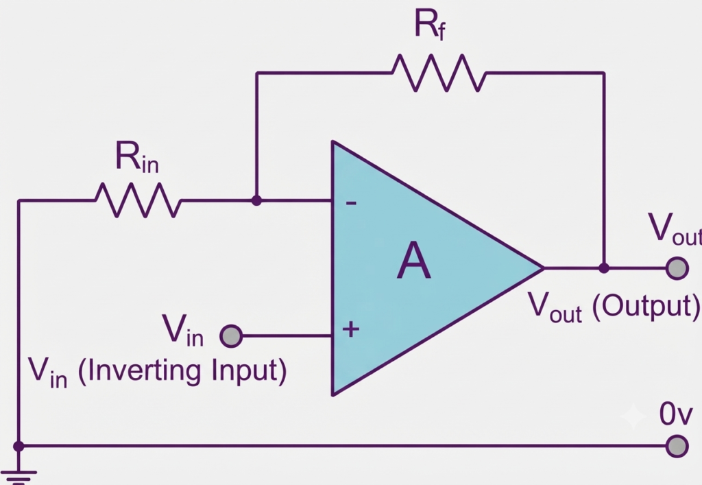 convert an inverting operational amplifier configuration into a non-inverting amplifier circuit