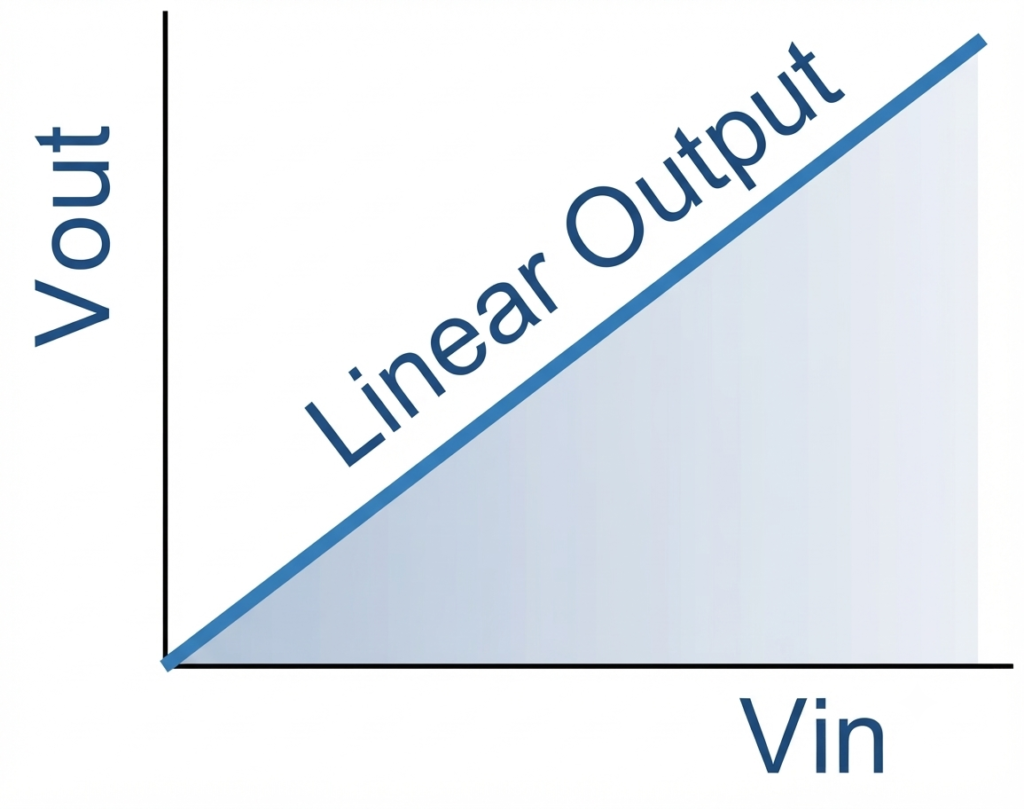 linear amplification  curve of inverting amplifier