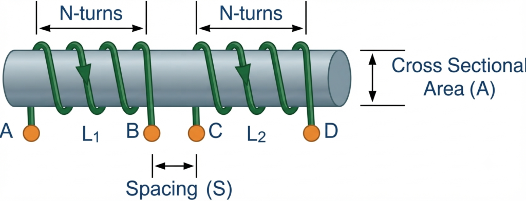 Mutual Induction Between Two Adjacent Coils